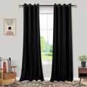  Black Curtains 52x94 Inch Length for Bedroom 2 Panels Blackout Room Darkening Curtains 