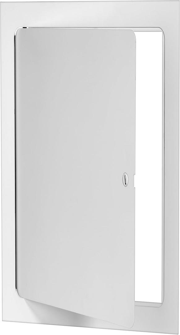 Premier 12x24 Universal Steel Flush Access Panel Door w/Screwdriver Latch, White Prime Coat Finish, Wall, Ceiling Mounted Access Door for Drywall, Plumbing, Electrical, FL-5000