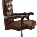 Acme Versailles Executive Chair in 2 Tone Light Brown PU & Cherry Oak