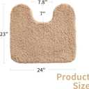 Disolla Toilet Rug U Shaped Beige 23x24 Machine Washable Non Slip Toilet Floor Mat Soft Plush Contour Rug for Bathroom Floor, Beige