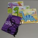 Wooden Puzzle Dinosaur Brachiosaurus Blue, 3 Pack
