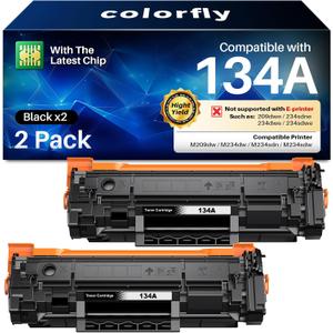 colorfly 134A Toner Cartridges with Chip Replacement for HP 134A Black Toner Cartridge W1340A Toner 134X Toner Work with LaserJet 209dw MFP M234dw M234sdw M234sdn Printer