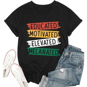 Black History Month Shirt Juneteenth Shirts Women African American Pride Celebration Blouse Graphic Tee Tops (Black, S)
