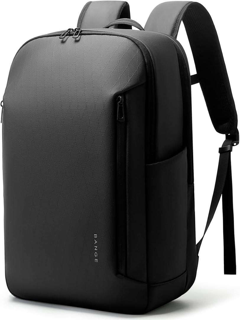 BANGE Business Smart Backpack for Men and Womencan holds 15.6 Inches Laptop Backpack, Waterproof Commute Work Travel Backpack, Flight Carry-On (black), Large