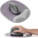 Ergonomic Mouse Pad with Skin-Friendly Lycra Memory Foam Wrist Rest, Easy-to-Clean Smooth PP Surface, and Non-Slip PU Base  Ideal for Vertical, Ergonomic, and Office Mice(Silver Gray)