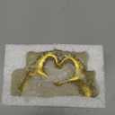 Small Heart Hands Sculpture Decor for Living Room Bedroom Bookshelf Coffe Table and Office Display, Love Finger Statue Modern Aesthetic Home Decor, Unique Gift for Wedding Christmas Birthday (Gold)