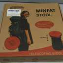 ALEVMOOM 2025 18" H Collapsible Stool with Cushion, Capacity 800lbs Portable Stools for Adults Heavy Duty, Adjustable Height Telescoping Folding Stool, for Outdoor Camping Travel Hiking Fishing (Black)