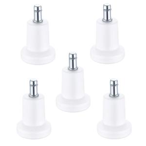5PCS High Profile Bell Glides White Replacement Office Desk Chair or Stool Swivel Caster Wheels,Easy Conversion from Wheeled Casters to Stationary Feet to Protect Wood or Hardwood Floor