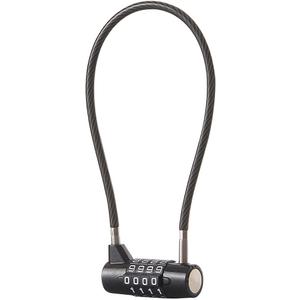 Combination Lock Cable Lock with 4 Digits Cabinet Lock 5.5" Twist Length 5.5" Durable Cable Ideal for lockers, Gym, Fence, Toolbox, case, hasp Storage and Outdoor (11" Cable Length)