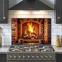 Evgosm Tempered Glass Backsplash for Kitchenfireplace Stove Splashback, Glass Backsplash, Easy to Install and Clean, Used for Kitchen Wall Protection and Decoration. (30x20'')