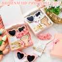 40 Pcs Bridesmaid Scrunchies Proposal Gifts Bachelorette Party Favors Glitter Hair Clip Flower Hair Claw Clip Girls Heart Sunglasses for Women Wedding Bridal Shower(White, pink)