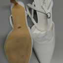 Womens Closed Toe Heels Pointed Toe Stiletto Pumps with Ankle Strap Slingback Dressy Shoes for Wedding Party Prom (10, White)