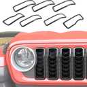 RT-TCZ Carbon Fiber Front Grille Inserts Grill Decoration Exterior Accessories Compatible with Jeep Wrangler JL JLU & Gladiator JT 2024+