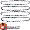 O-CONN 4 Pack 16 Inch Chainsaw Chain 3/8" LP Pitch .050'' Gauge 56 Drive Links Fits Echo CS-280, Ryobi RY3716, Husqvarna, Greenworks, Poulan and more