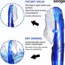 Seago Swim Snorkel for Lap Swimming, Dry Top Front Swimmer Gear for Adult Youth, Training Equipment in Pool and Open Water with Comfy Easy to Adjust Head Pads Food-Grade Silicone Mouthpiece
