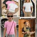 3 Pack Girls Short Sleeve T Shirts Slim Fit Tees Ruched Side Summer Basic Tops for Kids 5-14 Years Back to School