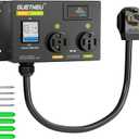 NEMA 14-50R (4 Prong) Dryer Splitter with Breaker - 240V Dryer Splitter for EV, NEMA 14-30 to 14-50 Auto Switch for Dryer & EV,Fast Charge for 2 EVs, Prioritizing Left-Side Power Supply