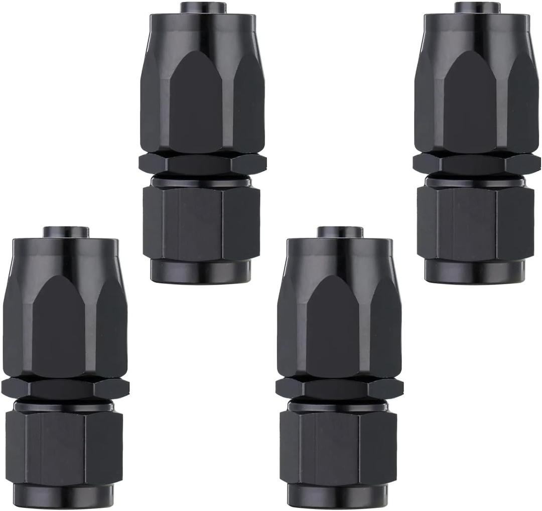 YSIL 4AN Hose End Fitting Female Fit for Braided Fuel Line Swivel Aluminum Black 4PCS
