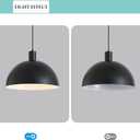 Industrial Pendant Light Fixture, Swing Arm Hanging Light, Adjustable Dome Ceiling Pendant Light for Dining Room Living Room in Black