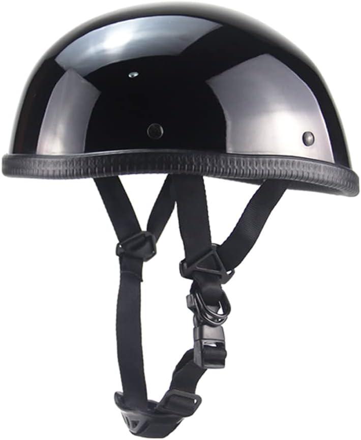 Motorcycle Half Helmet Beanie Cruising Skull Cap Small Helmets for Motorbike Scooter Chopper Moped Scooters Electric (Gloss Black, Smal)