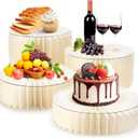 4 Pack Buffet Risers Foldable Food Display Risers Food Risers for Buffet Table Tall Cake Stands Cylinder Stands for Party Pedestal Cake Stand Dessert Table Display Set Cupcake Stands Cupcake Display (Cream)