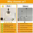 Modern Pendant Lights Kitchen Island, 3-Light Black Pendant Light Fixtures with 14.2" Clear Hammered Glass Shade, Industrial Hanging Pendant Lights Fixture for Kitchen Island, Dining Room, Entryway
