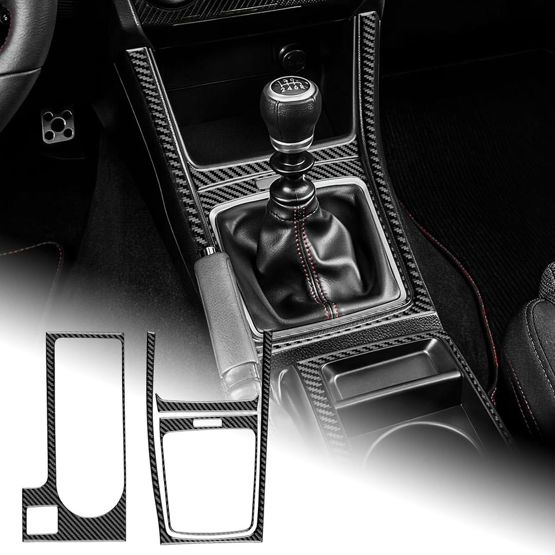 AIRSPEED for Subaru WRX Gear Shift Panel Frame Cover Center Console Cup Holder Frame Sticker Interior Decoration for Subaru WRX Saloon 2015 2016 2017 2018 2019 2020 2021 Accessories, (Black)