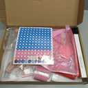 DNSGOOR 186Pcs All Inclusive Diamond Art Accessories Kit Diamond Painting A4 LED Light Pad Set with Diamond Art Sealer Glue Stand Storage Case Pens 5D Painting Tools for DIY Drill Craft (Pink)