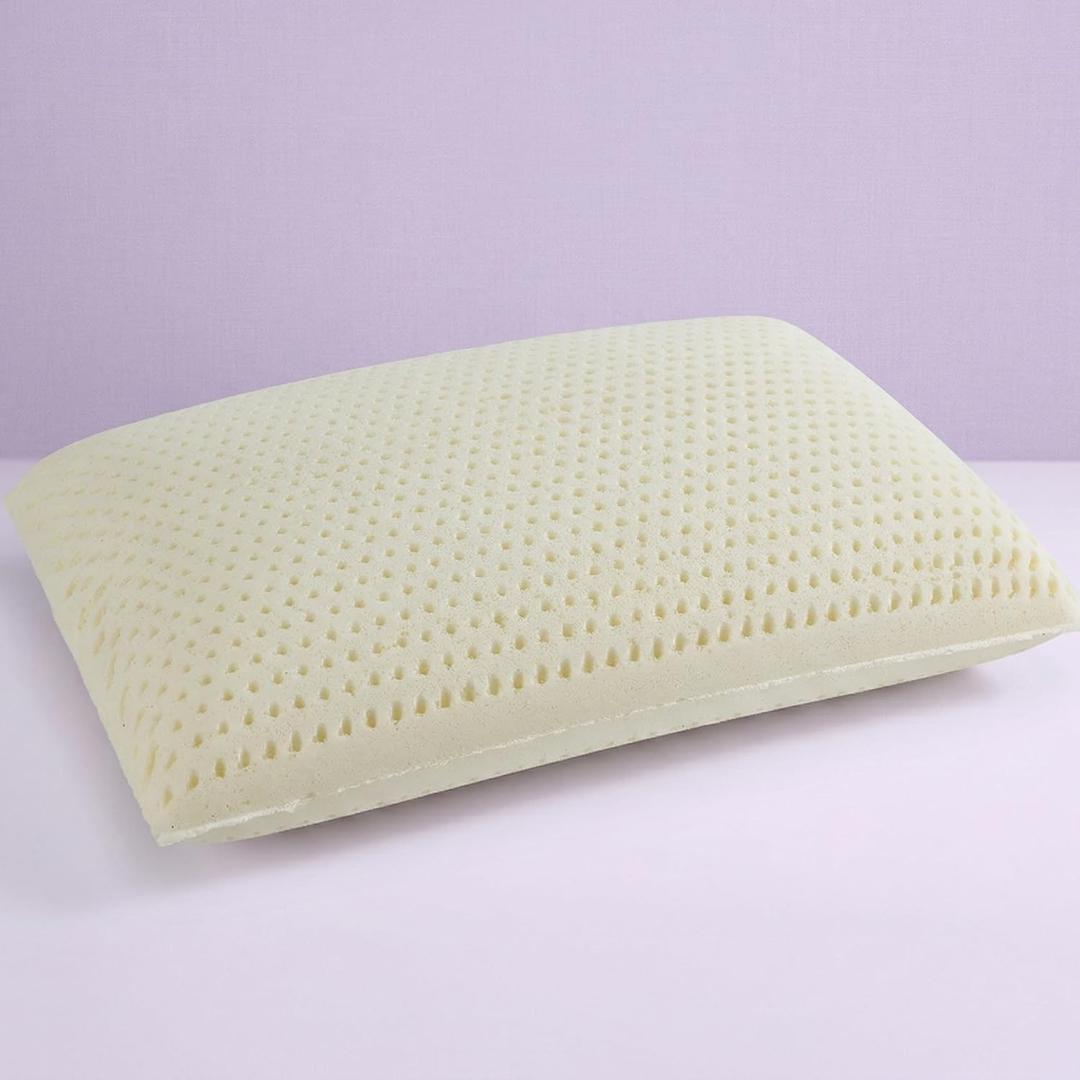 Talalay Natural Latex Sleeping Pillow, Soft Bed Pillow with Cotton Pillowcase Helps Relieve Pressure, Premium Pillow for Side, Back, and Stomach Sleepers to Get a Restful Sleep (Standard-H6.2'')