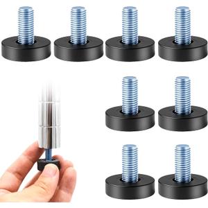 8 Pack Adjustable Rubber Furniture Levelers, 3/8"-15 UNC Threaded Screw-in Rubber Legs for Tables, Chairs, Cabinets, Wire Rack, Sofa - Heavy Duty Floor Protectors