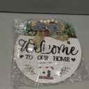 3D Welcome Sign For Front Door, Wooden Welcome To Our Home Sign, Rustic Hanging Door Sign Door Wreath For Home Porch Door Outdoor Decorations