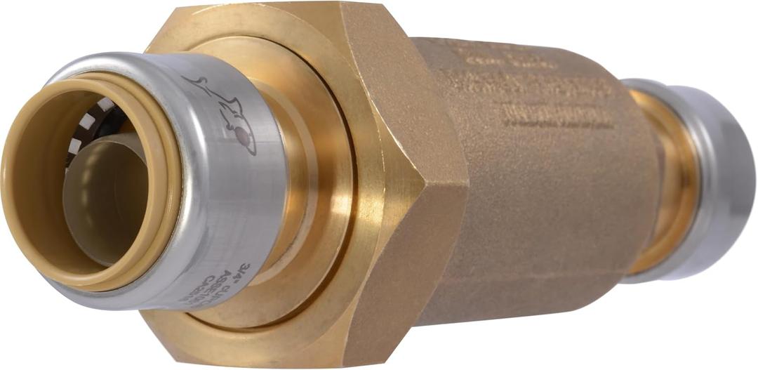 Cash Acme BF1 Dual Check Valve, 3/4 Inch Push to Connect, Compatible with SharkBite, BF13434SB