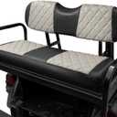 NOKINS Golf Cart Diamond Vinyl Leather Seat Covers, Fit Club Car Precedent DS EZGO RXV TXT Yamaha Drive OEM Ordinary Rear Seat Cushion, No Stapler, Multiple Colors and Breathable (Oyster Gray&Black)