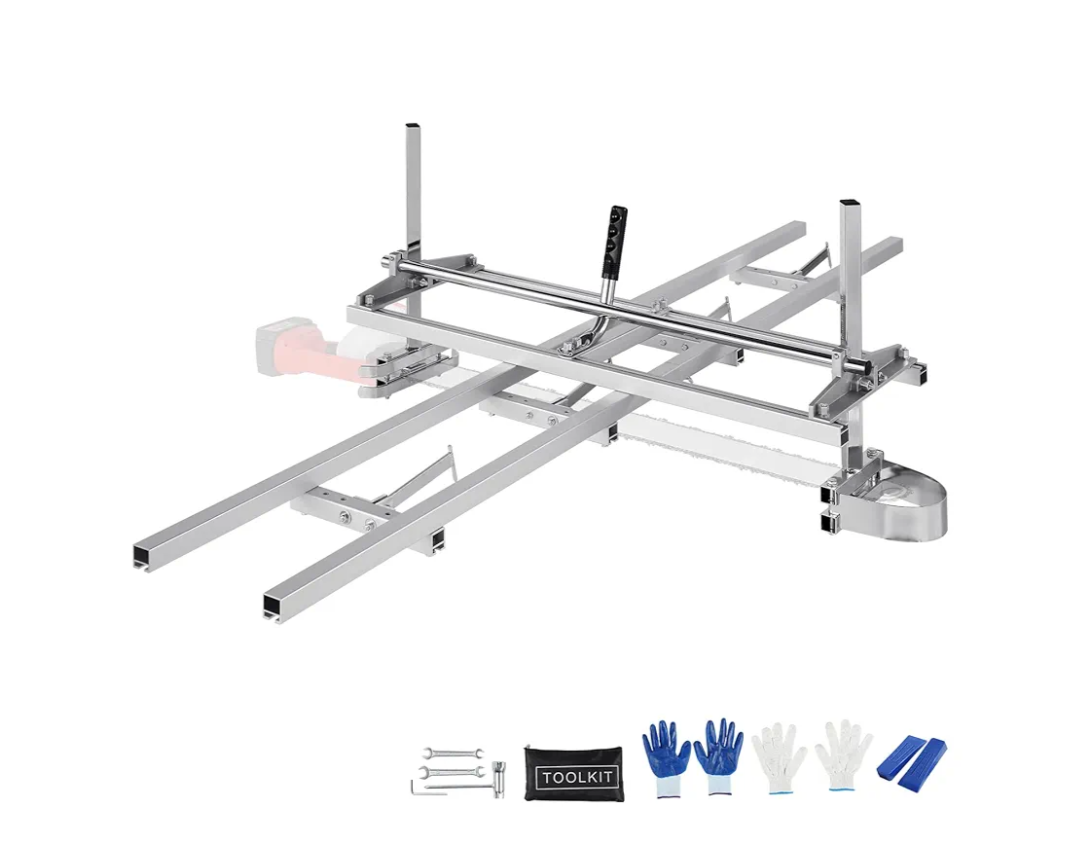 VEVOR Chainsaw Mill and Rail Mill Guide System, Portable Sawmill 14"-36" Guide Bar, 9ft Aluminum Saw Milling Rail Guide with Chainsaw Planking Mill for Woodworkers and Carpenters