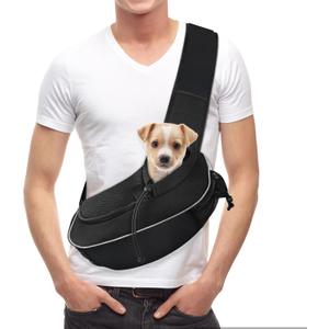 Gloppie Dog Sling Puppy Carrier Travel Cat Carrier Dog Carrying Bag Pet Carrier for Small Dogs Below 5 lbs Dog Accessories & Cat Supplies Black (15.8"L x 3.9"W x 7.1"H)