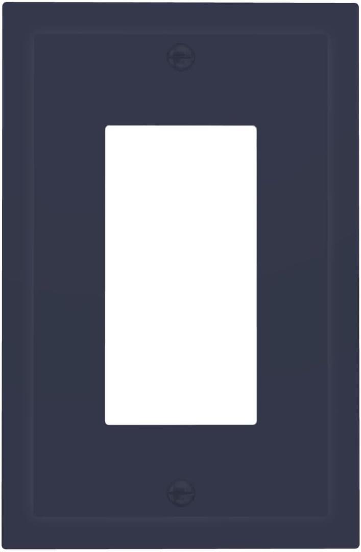 Dark Navy Blue Outlet Covers Decorator Single Rocker Light Switch Covers Decorative Deep Sea Blue 1 Gang Gfci Wall Plate Cover Electrical Receptacle Switch Plate Cover Plug Faceplate Decor