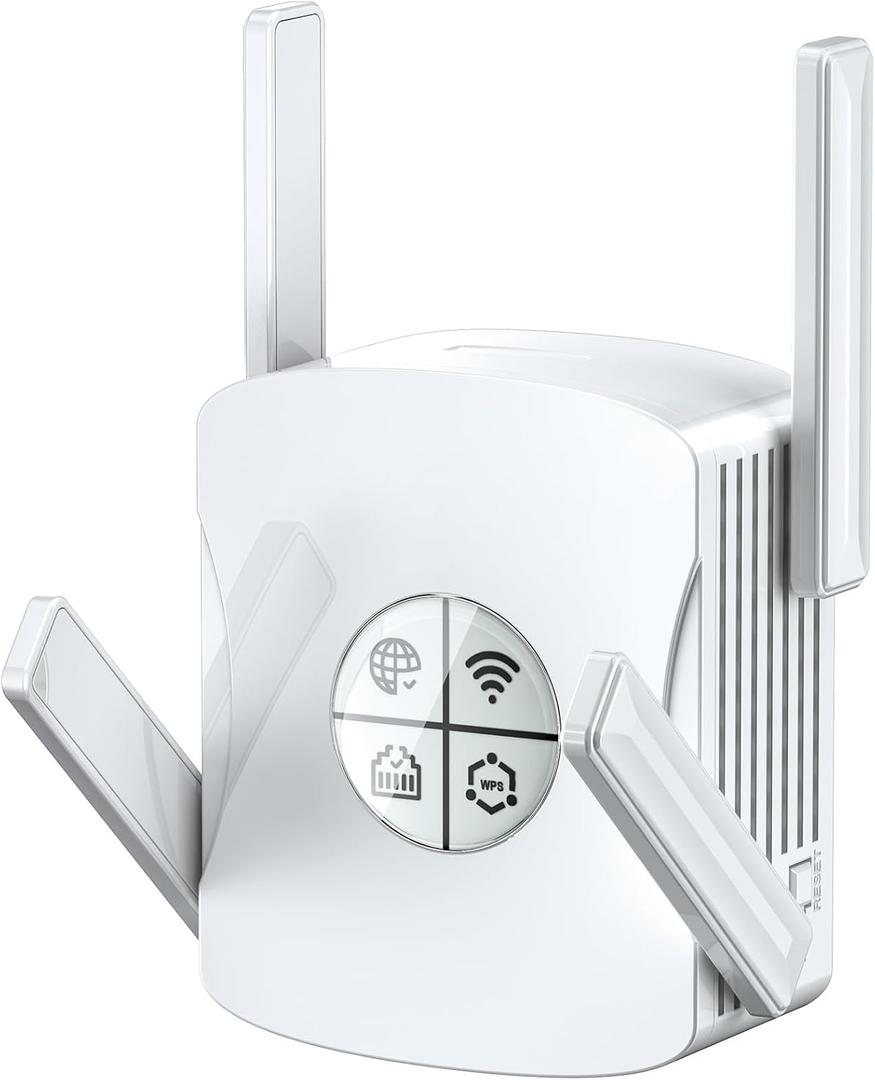 2400Mbps WiFi 6 Extender Signal Booster - 10K Sq.Ft Coverage w/5X Faster Internet Booster for Home & Outdoor | 5GHz Dual-Band Wireless Repeater with Ethernet Port, 4 Antennas Long Range for Router