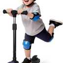 Nattork Kids Scooter for Girls Boys with Light Up Wheels, 3 Adjustable Height Handlebars, Lean-to-Steer Technology, Widen Anti-Slip Deck, 3 Wheel Scooter for kid ages 3-8, Support Riders Up to 110 LBS (Black)