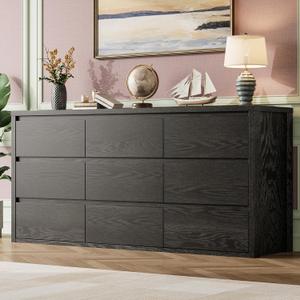 GarveeHome 9 Drawer Dresser for Bedroom, Wide Modern Chest of Drawers, Large Wood Dresser Wooden Storage Organizer for Living Room, Hallway Entryway