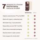 Betterway Bamboo Natural Brown Paper Towels - 8 Rolls, 2 Ply, 110 sheets - Plastic Free, PFAS Free, Disposable Kitchen Paper Towels - Select Size, Tree Free, Compostable, Strong & Absorbent