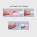 BTArtbox French Tip Press On Nails - Gingerbread Joy, 3D Short Almond Christmas Press On Nails with Glue and Adhesive Tabs for Women in 16 Sizes - 32 Soft Gel Glue On Nails Kit