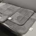 Yimobra Memory Foam Bath Mat Set 3 Pieces- Super Soft Absorbent Quick Dry Bathroom Rug Sets, Machine Washable Non Slip Floor Carpet for Tub Shower, Vanity & Toilet Base, Gray (31.5''x20'' +17''x24'' + 24''x20'', Grey)