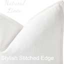 decorUhome Summer Decorative Linen Throw Pillow Covers 18x18 Inch Set of 2 Cream White Pillow Covers with Flange Edges Soft Farmhouse Boho Accent Pillow Cases for Couch Bed Living Room