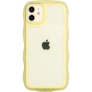 Hcnrreivn Case for iPhone 12 Pro 6.1 Inch, Cute Kawaii Clear Case for Women/ Girls, Yellowing-Resistant, Transparent Soft Silicone Thin Slim Full Body Shockproof Protection Phone Cover -Yellow