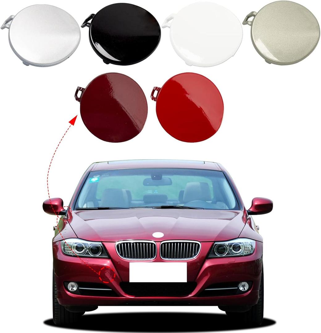 Front Bumper Tow Hook Cover Fit for BMW 3 Series E90 E91 328I 335I 2009 2010 2011 Towing Eye Cap 51117207299 821935A (White, Right Passenger Side) Xinpinsai Front Bumper Tow Hook Cover Fit for BMW 3 Series E90 E91 328I 335I 2009 2010 2011 Towing Eye Cap 51117207299 821935A (White, Right Passenger Side) Xinpinsai
