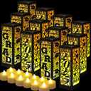 6 Pcs Graduation Table Centerpieces Boxes Class of 2025 Graduation Lanterns for Centerpieces with LED Candles Congrats Grad School College Party for Party Table Decoration (Black)