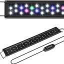 AQUANEAT LED Aquarium Light, Full Spectrum, Adjustable Brightness, with Built-in Timer, Auto On Off, for 48-54 Inch Fresh Water Plant Fish Tank Light Multi-Color