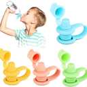 2 x Water Bottle Spout Adapter for Toddlers, 4 Pack No Spill Water Bottle Topper, Travel Toddler Essentials, Leakproof, Reusable & Easy-to-Use