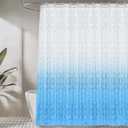 LiBa PEVA Shower Curtain Liner with 12 Plastic Rings - 8G Waterproof Shower Liner for Bathroom, 72x72 Inch Stall Shower Curtain Liner with Magnets, Oceanic Gradient Weighted
