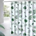 Shower Curtain Liner, 4G PEVA Green Leaf Shower Liner, Plastic Waterproof Shower Curtains, 72x72 inch with Grommet Holes 3 Magnetic Weights